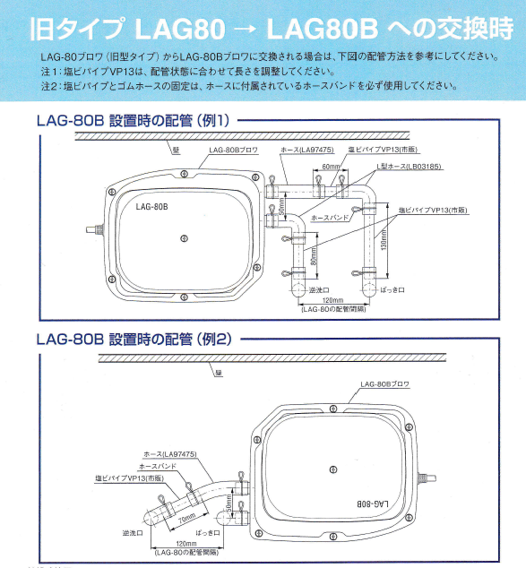 日東工器 LAG-80E（右/左） 浄化槽用ブロワー・機材の専門店 YOU－shop.net